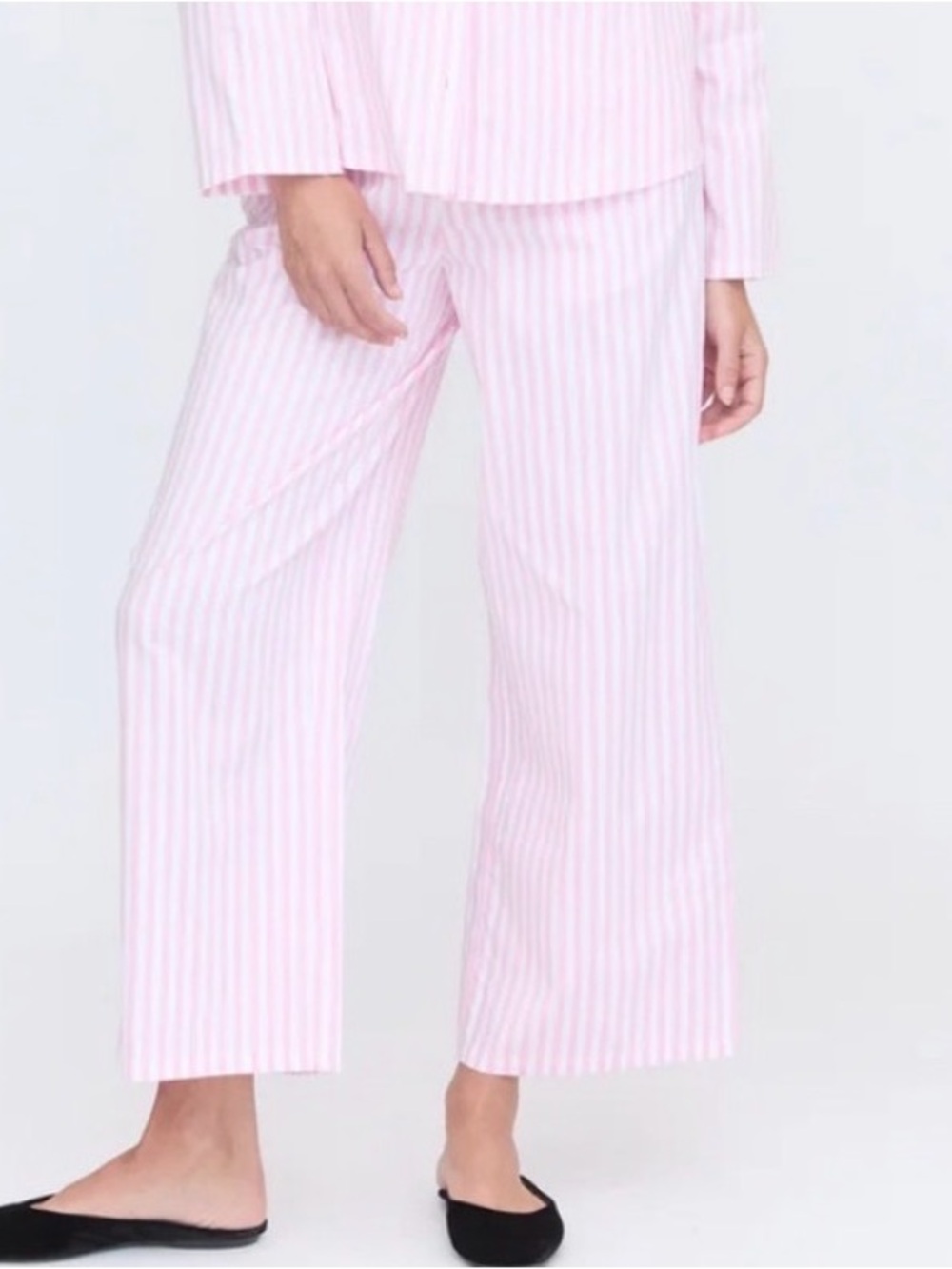 Hill House Home Cypress Striped PJ Pants In Pink & White L
